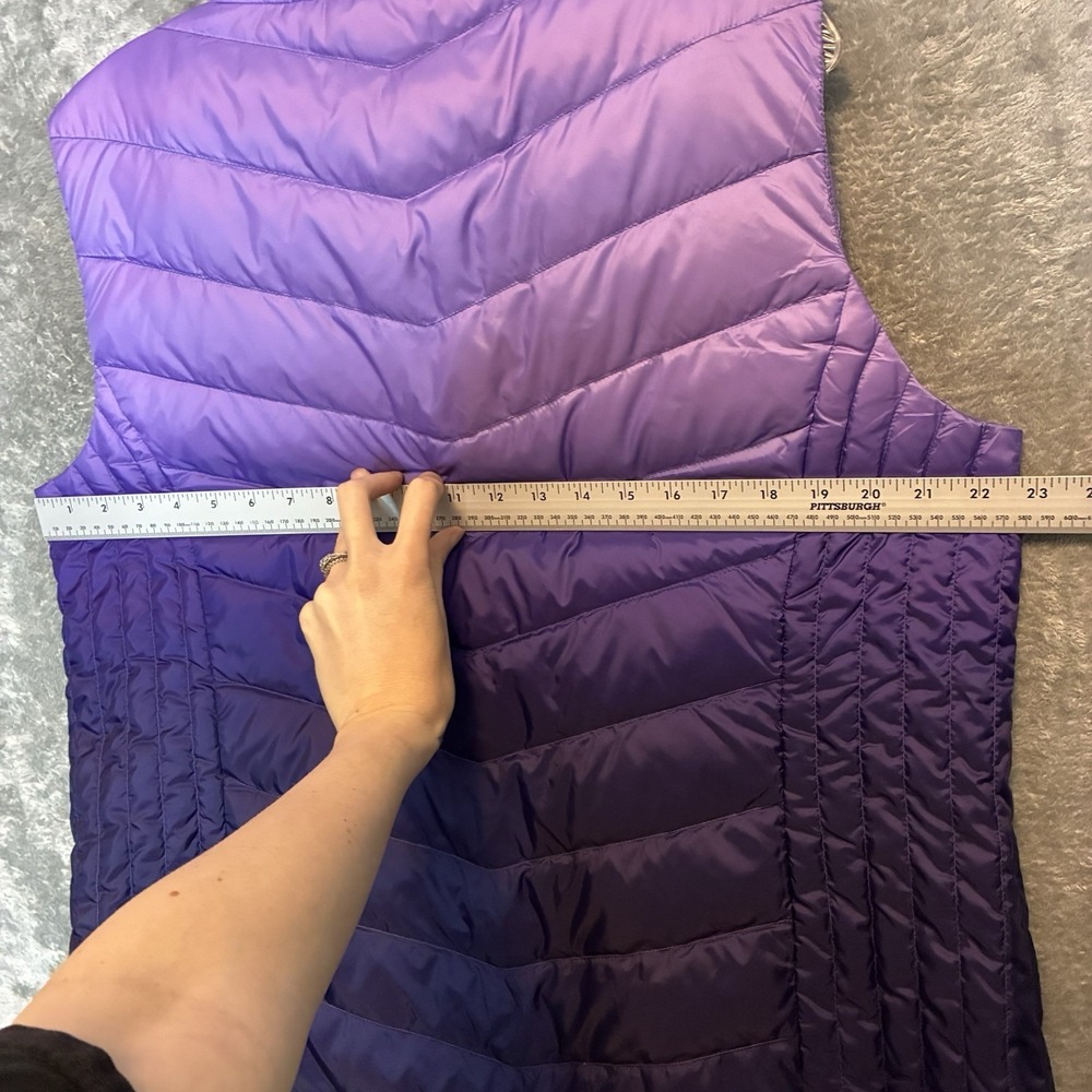 Talbots Women Purple Ombre Down Full Zip Vest X Puffer Quilted Layering Outdoors - Picture 6 of 8